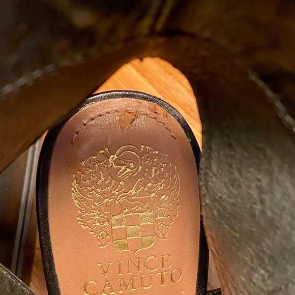 Vince Camuto Black 'Kevlin' Open To/Heel Zip Up Bootie Heels- Size 9 - Picture 2 of 16